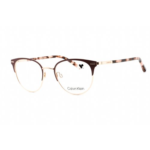 Women's Eyeglasses - Full Rim Satin Burgundy Round Frame / CK21303 605 - Calvin Klein - Modalova