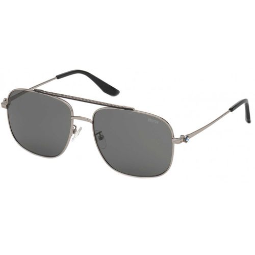 Men's Sunglasses - Shiny Light Ruthenium Frame Smoke Polarized Lens / BW0005 14D - BMW - Modalova