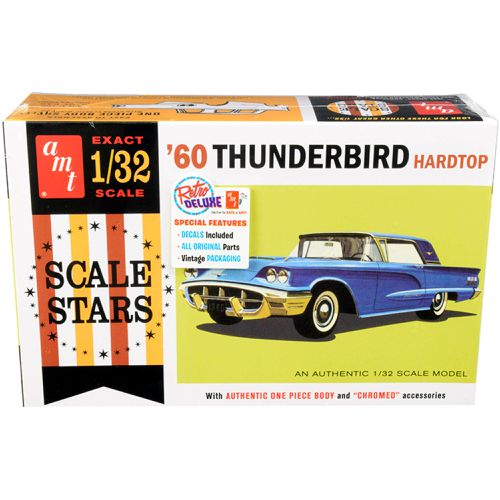 Scale Model Kit - Skill 2 1960 Ford Thunderbird Hardtop Scale Stars Plastic - AMT - Modalova