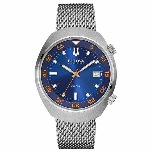 B232 Men's Accutron II Lobster Blue Dial Steel Mesh Bracelet Watch - Bulova - Modalova