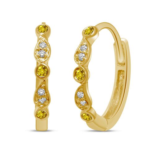K White Gold 1/10 Ct.Tw. Diamond Stackable Hoop Earrings - Star Significance - Modalova