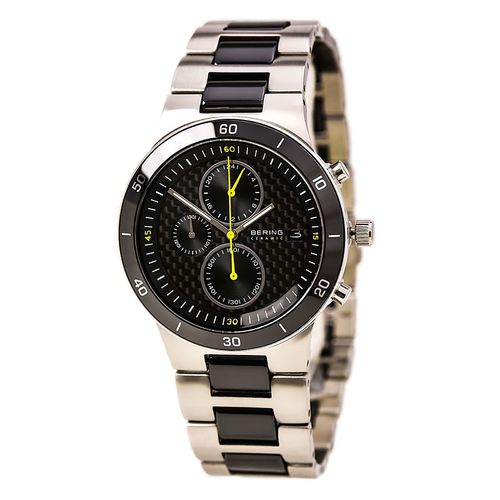 Men's Ceramic Chronograph Black Ceramic & Steel Black Dial Watch - Bering - Modalova
