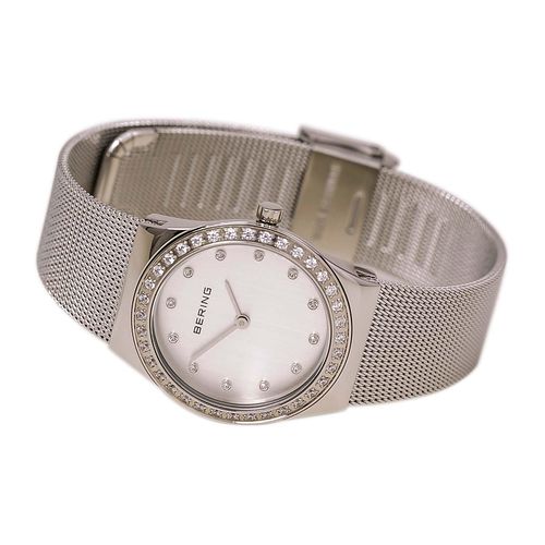 Women's Classic White Dial Milanese Steel Mesh Bracelet Watch - Bering - Modalova