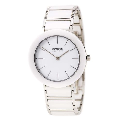 Women's Ceramic White Dial White Ceramic & Steel Bracelet Watch - Bering - Modalova