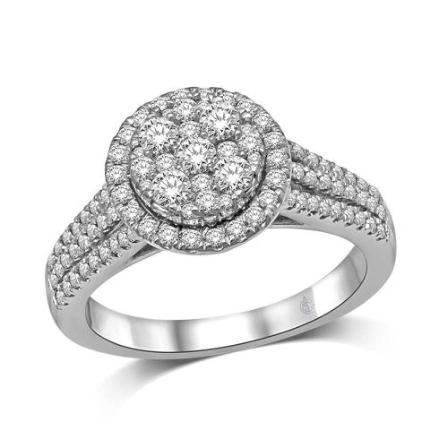 K White Gold 9/10 Ct.Tw.Diamond Engagement Ring - Star Significance - Modalova