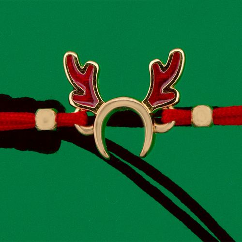 Red Bracelet Christmas Charm With Green Star I Anthos - Tassels & more - Modalova