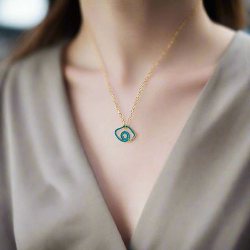 Gold Plated Silver Short Necklace Blue Evil Eye - Athena Papa - Modalova