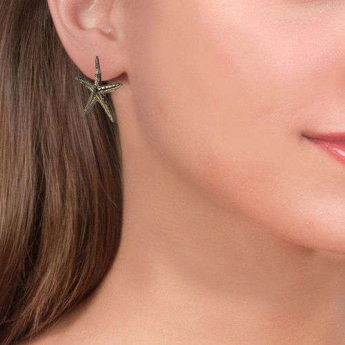 Bronze Starfish Stud Earrings - Tina Kotsoni - Modalova