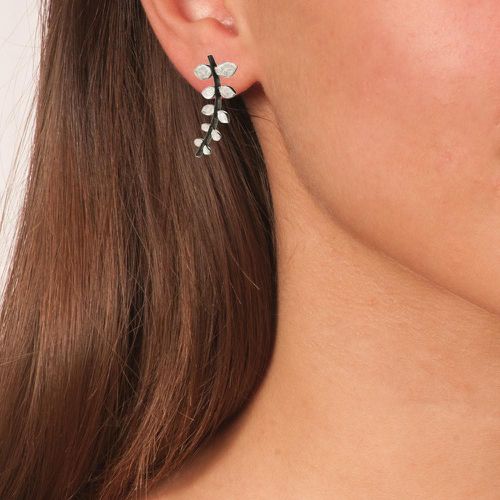 Handmade Silver Drop Earrings Small Leaves - Miliarakis - Modalova