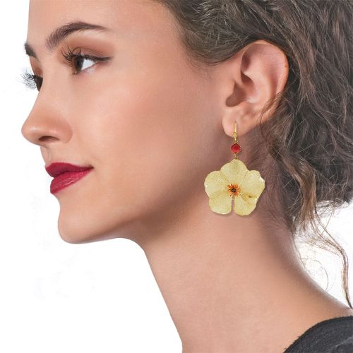 Gold Plated Laurel Flower Earrings With Swarovski - Crafts of Soul - Modalova