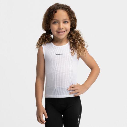 Camiseta Interior de Ciclismo Sin Mangas para Niñas - Colección Iniciación - K-Core Chat White - Siroko - Modalova