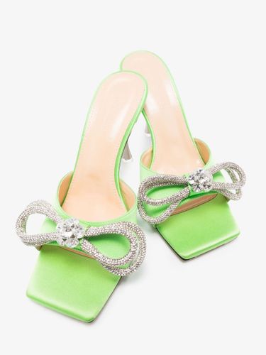 Bow Detail Satin Heel Mules - Mach & mach - Modalova