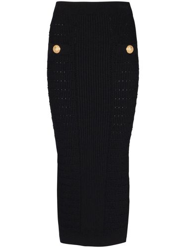 Button-embossed Knit Midi Pencil Skirt - Balmain - Modalova