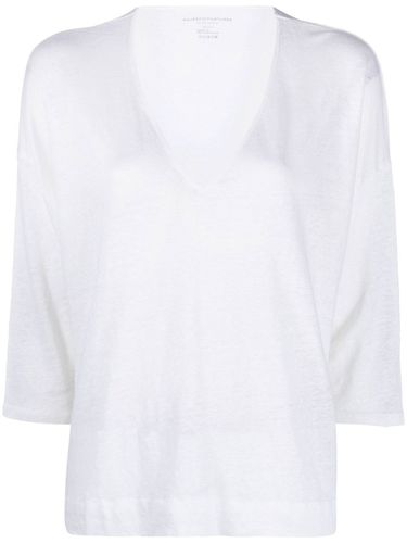 V-neck Linen Blend Sweater - Majestic - Modalova