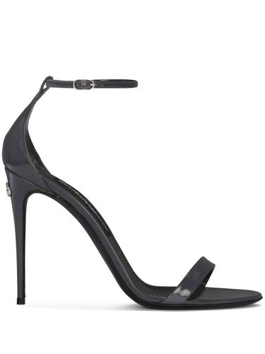 Shiny Leather Heel Sandals - Dolce & Gabbana - Modalova