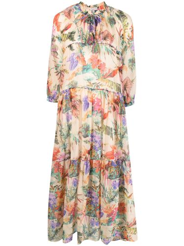 Printed Cotton Blend Silk Maxi Dress - Anjuna - Modalova