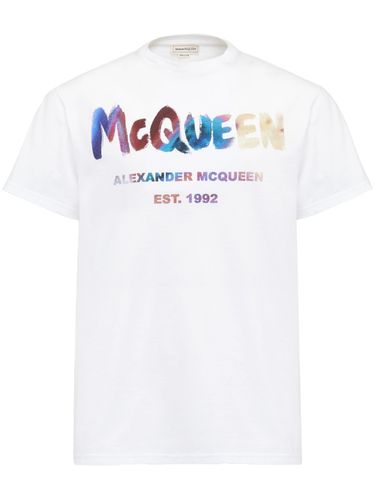 Graffiti Organic Cotton T-shirt - Alexander McQueen - Modalova