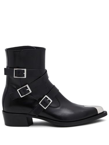 Buckled Leather Ankle Boots - Alexander McQueen - Modalova