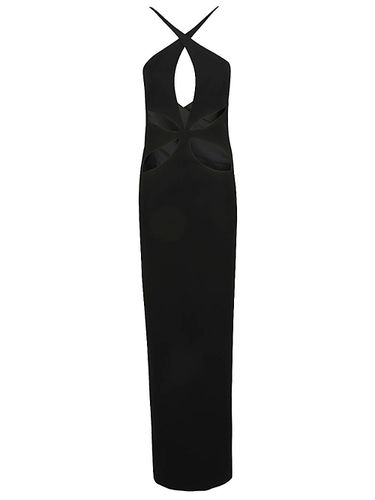 Cut-out Detail Silk Crepe Long Dress - Monot - Modalova