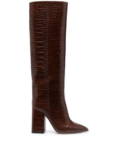 Leather Crocodile-embossed Boots - Paris Texas - Modalova