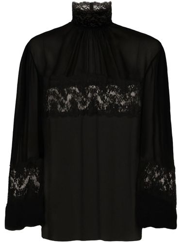 Lace Detail Silk Blouse - Dolce & Gabbana - Modalova
