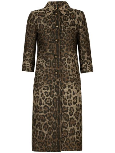 Leopard Print Wool Chemisier Dress - Dolce & Gabbana - Modalova