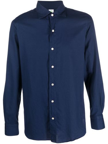 Slim Fit Flannel Shirt - Finamore 1925 - Modalova