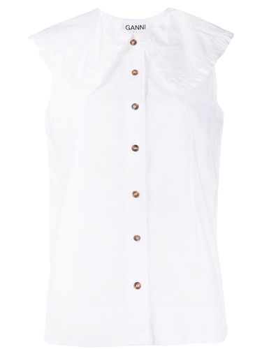 Organic Cotton Sleeveless Shirt - Ganni - Modalova