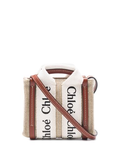 CHLOÉ - Woody Nano Canvas And Leather Tote Bag - Chloé - Modalova