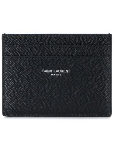 Logo Leather Card Holder - Saint Laurent - Modalova