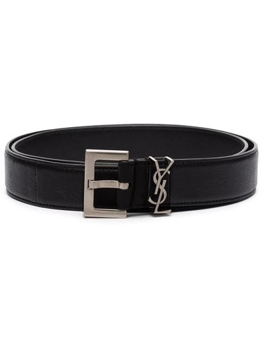 Monogram Leather Belt - Saint Laurent - Modalova