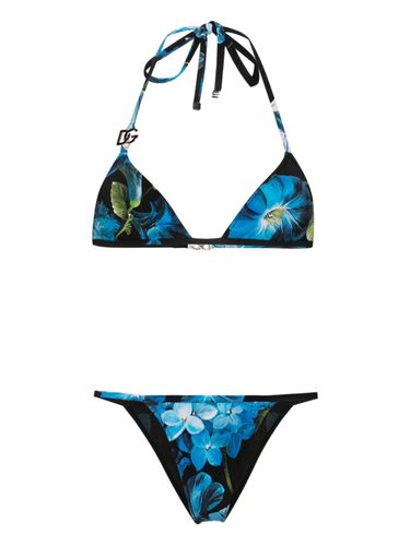 Flower Print Triangle Bikini Set - Dolce & Gabbana - Modalova