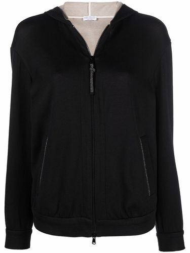 Cotton And Silk Blend Zip-up Hoodie - Brunello Cucinelli - Modalova