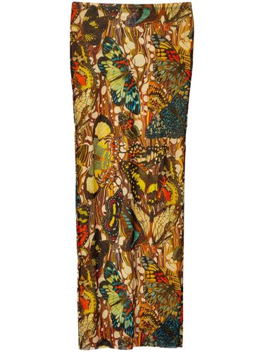 Butterfly Print Mesh Long Skirt - Jean Paul Gaultier - Modalova