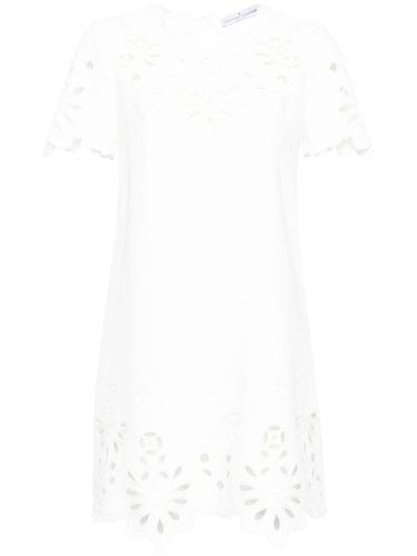 Embroidered Cotton Short Dress - Ermanno Scervino - Modalova