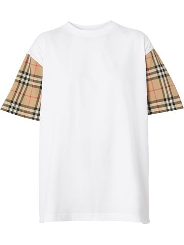 Check Sleeves Cotton T-shirt - Burberry - Modalova