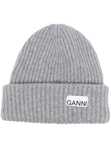 GANNI - Logo Wool Beanie - Ganni - Modalova
