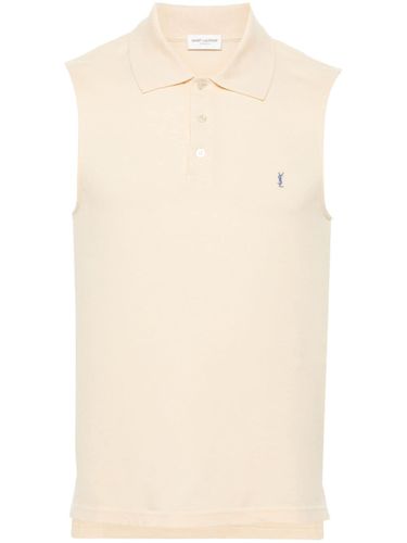 Cotton PiquÃ© Sleeveless Polo Shirt - Saint Laurent - Modalova