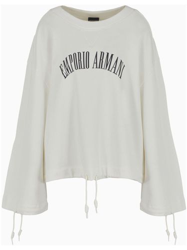 Logo Cotton Drawstring Sweatshirt - Emporio Armani - Modalova
