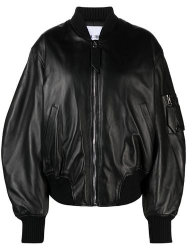 Anja Leather Bomber Jacket - The Attico - Modalova