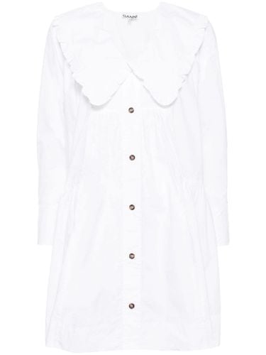 Organic Cotton Mini Shirt Dress - Ganni - Modalova