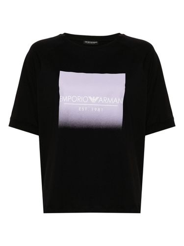 Printed Cotton T-shirt - Emporio Armani - Modalova