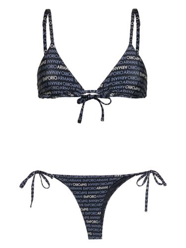 Allover Logo Triangle Bikini Set - Emporio Armani - Modalova