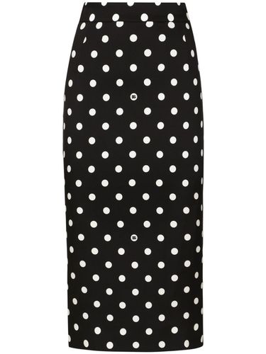 Dots Print Silk Skirt - Dolce & Gabbana - Modalova