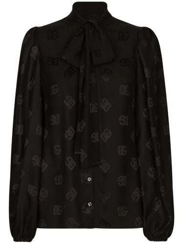 Allover Logo Silk Shirt - Dolce & Gabbana - Modalova