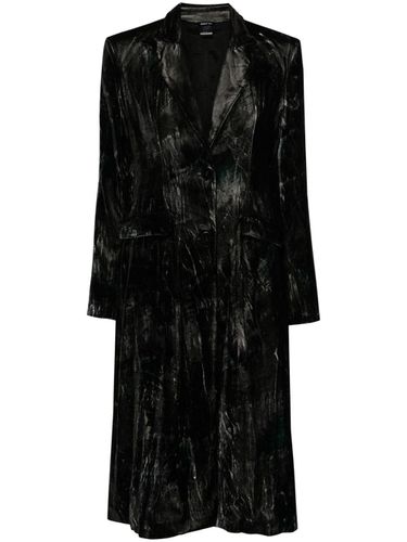 Graffiti Effect Velvet Coat - Avant Toi - Modalova