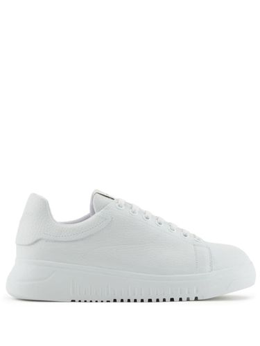 Logo Leather Sneakers - Emporio Armani - Modalova