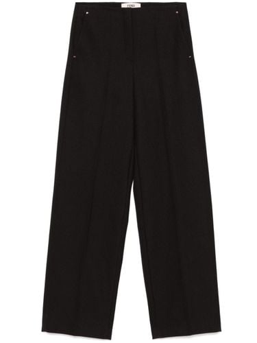 FENDI - Wide Leg Wool Trousers - Fendi - Modalova