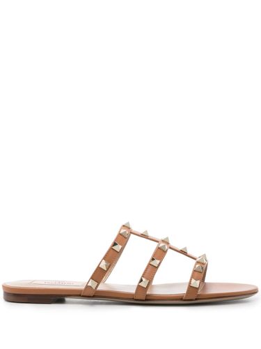 Rockstud Leather Flat Sandals - Valentino Garavani - Modalova