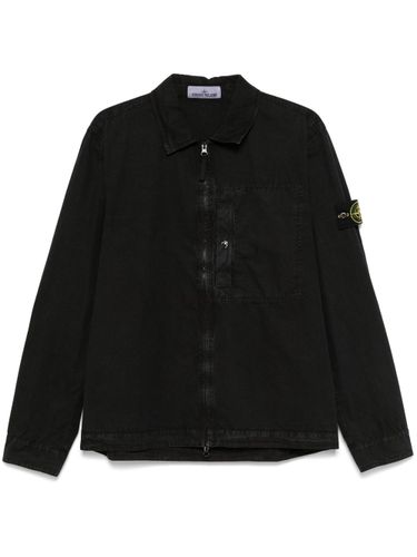 Logo Cotton Overshirt - Stone Island - Modalova